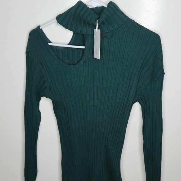 NWT Lovers + Friends Cut Out Turtleneck in Emerald Green SZ XL - Picture 3 of 10